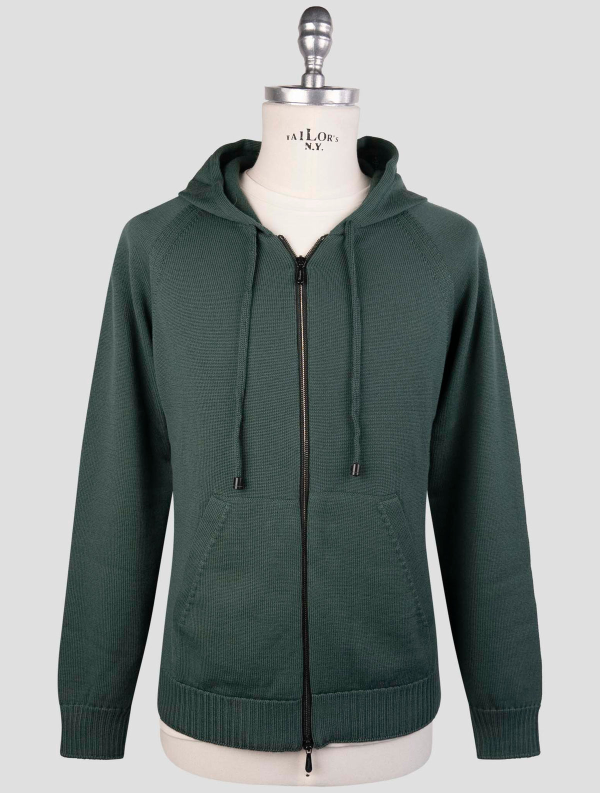 Drumohr Green Lambswool Sweater Full Zip 1