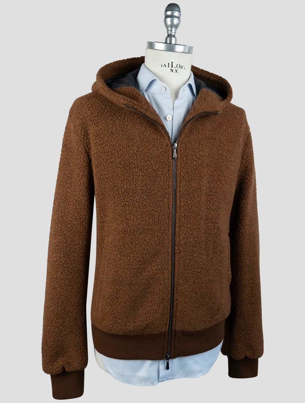 Drumohr Brown Wool Pa Pl Pu Coat 2
