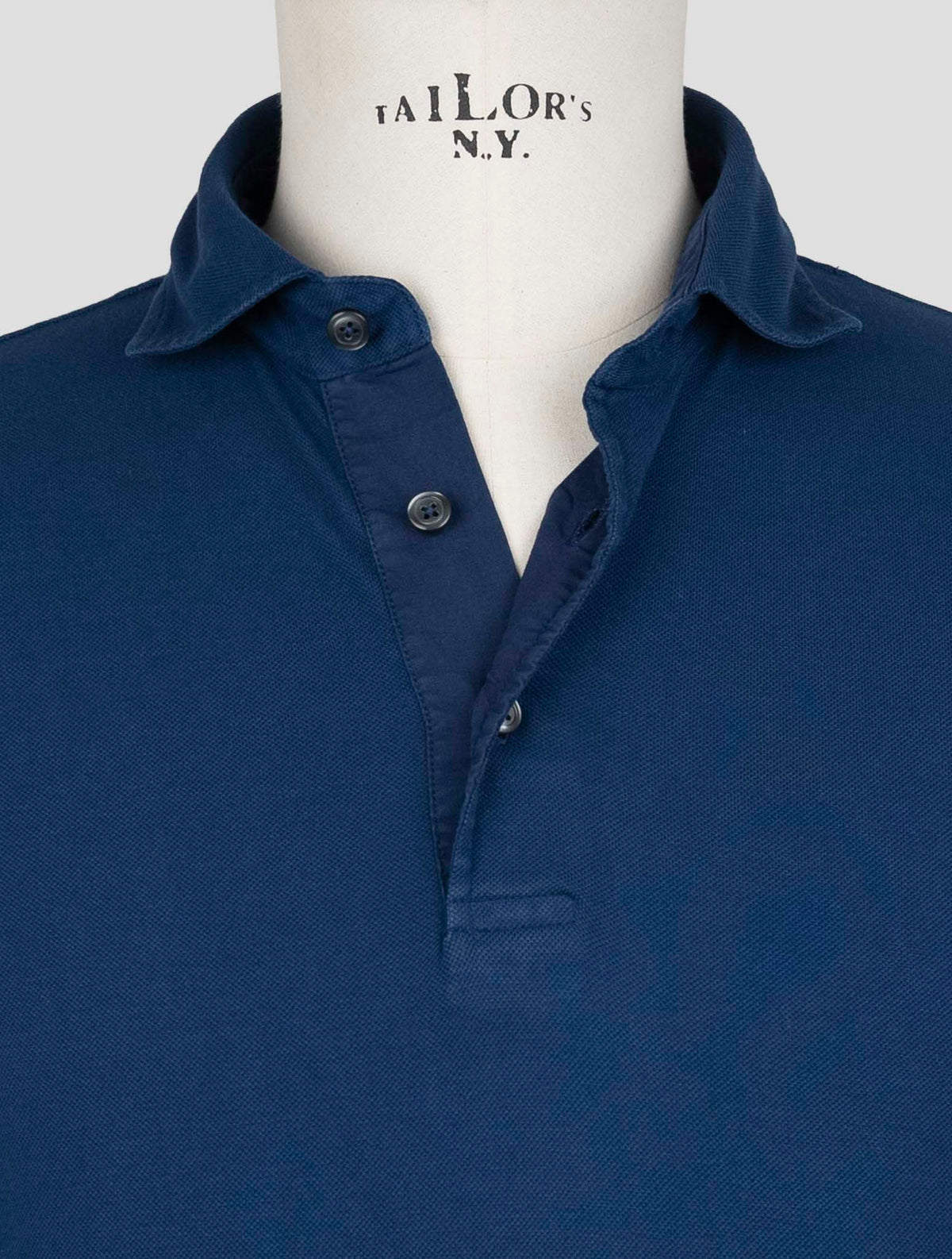 Gran Sasso Blue Cotton Sweater Polo 4