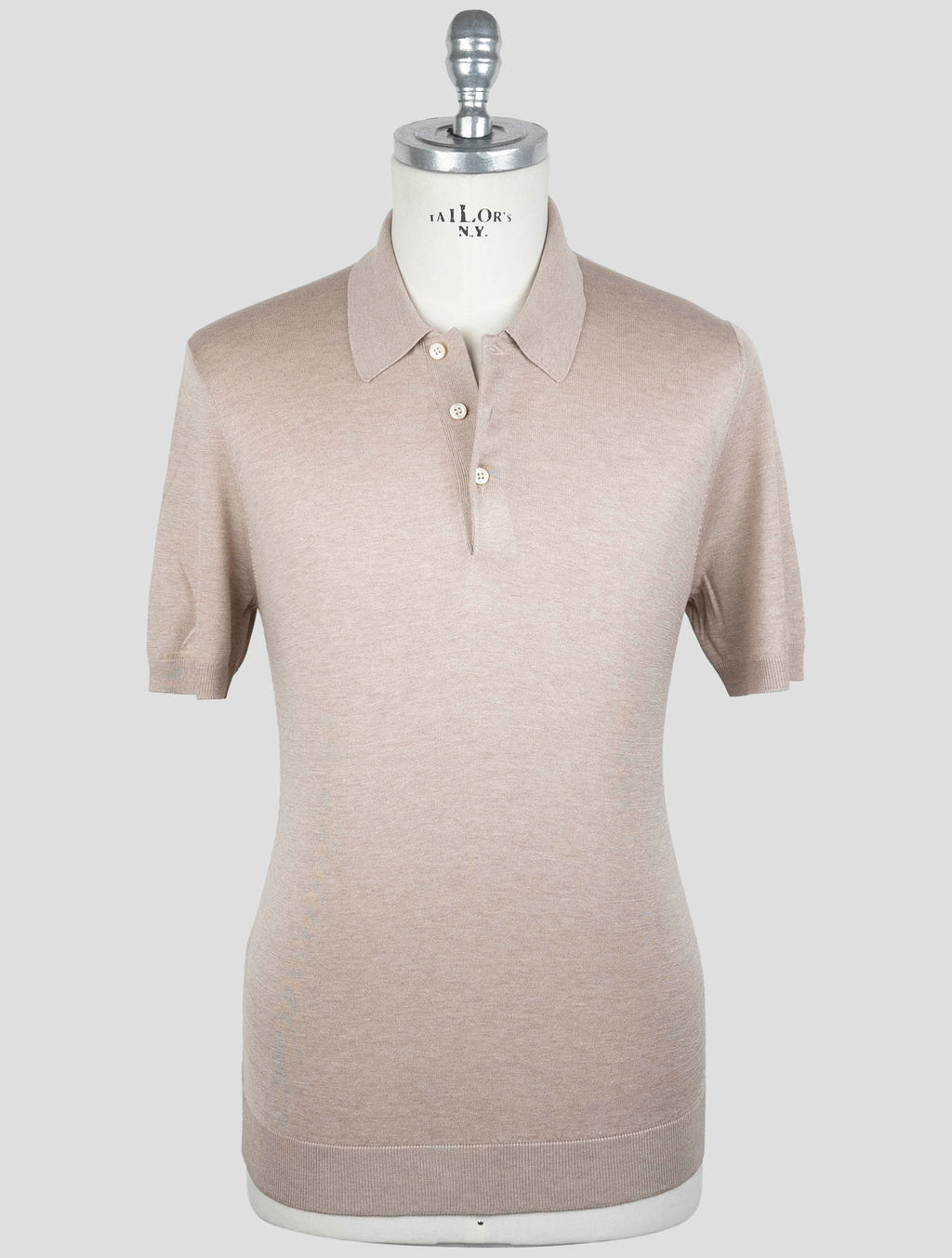 Gran Sasso Light Brown Silk Polo 1