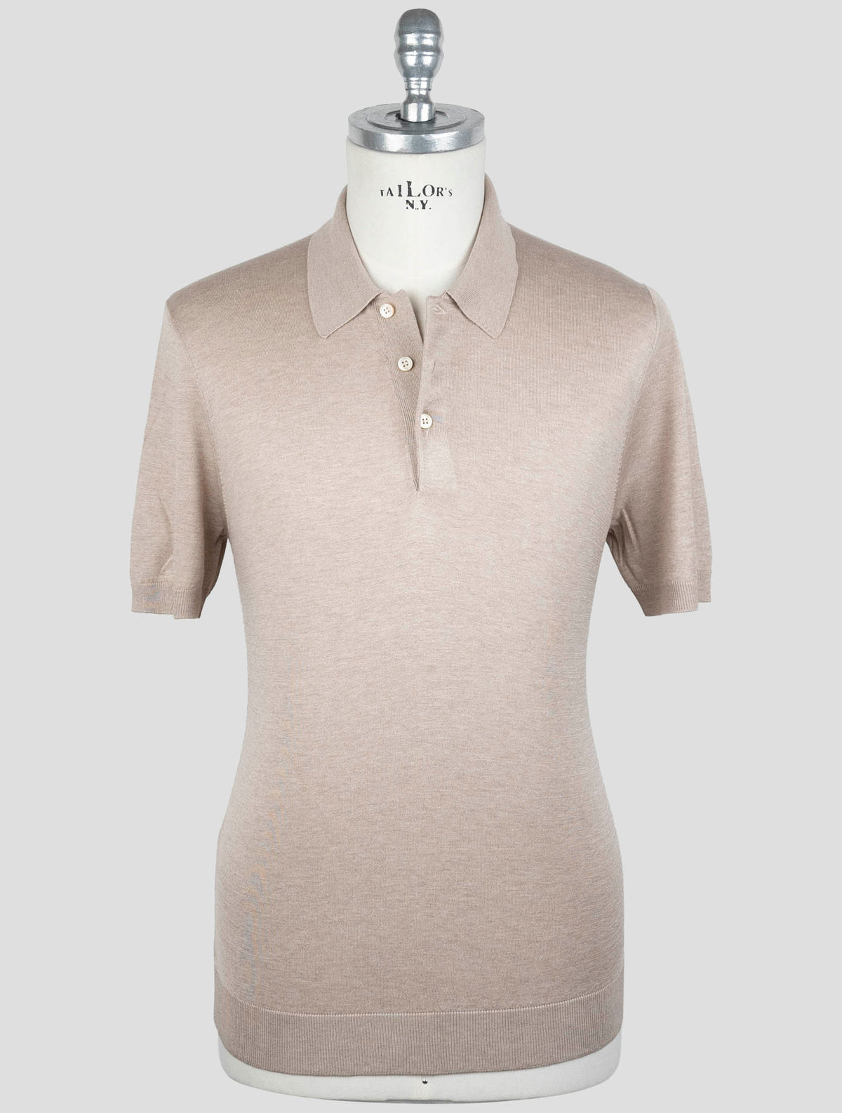 Gran Sasso Light Brown Silk Polo 1
