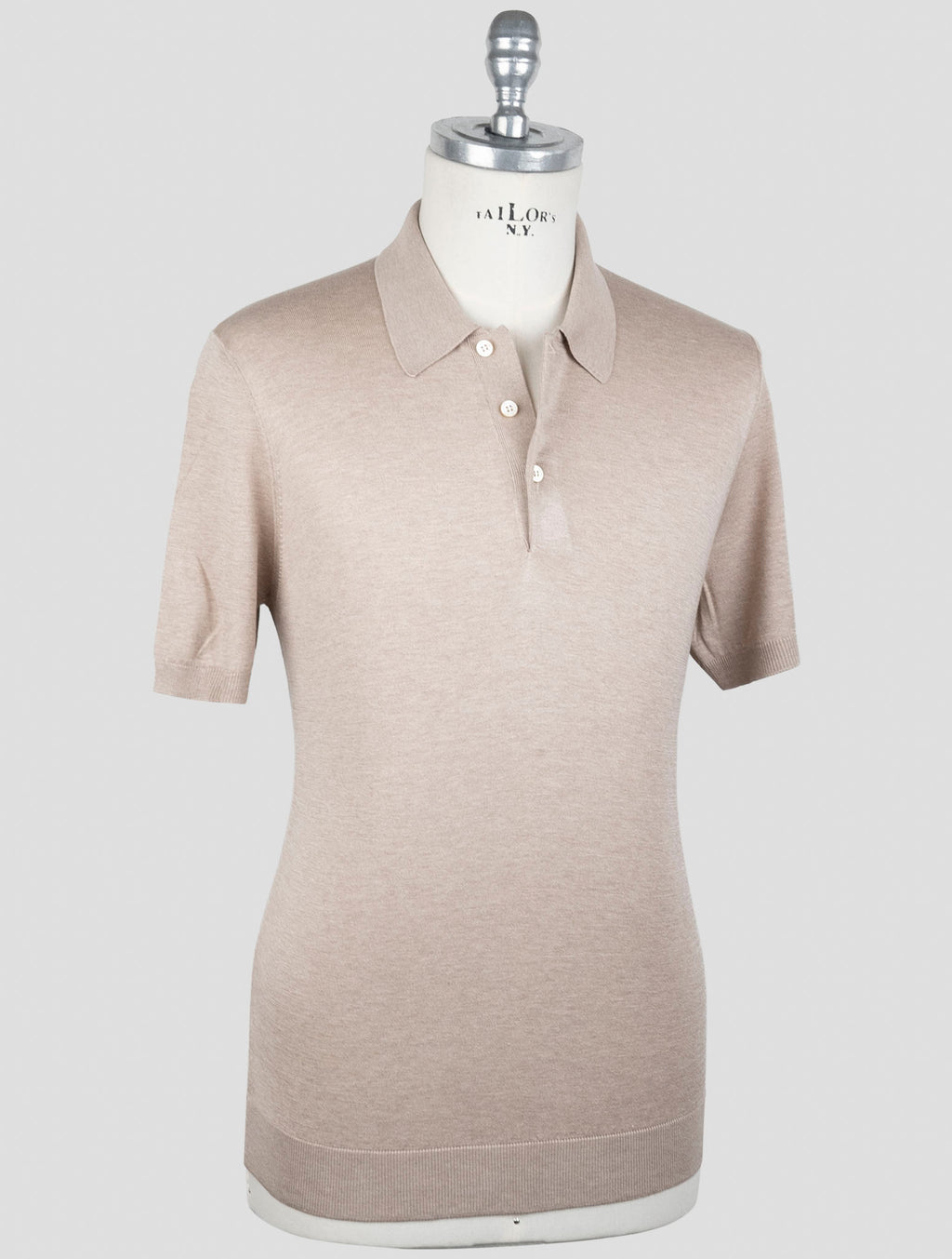Gran Sasso Light Brown Silk Polo 2