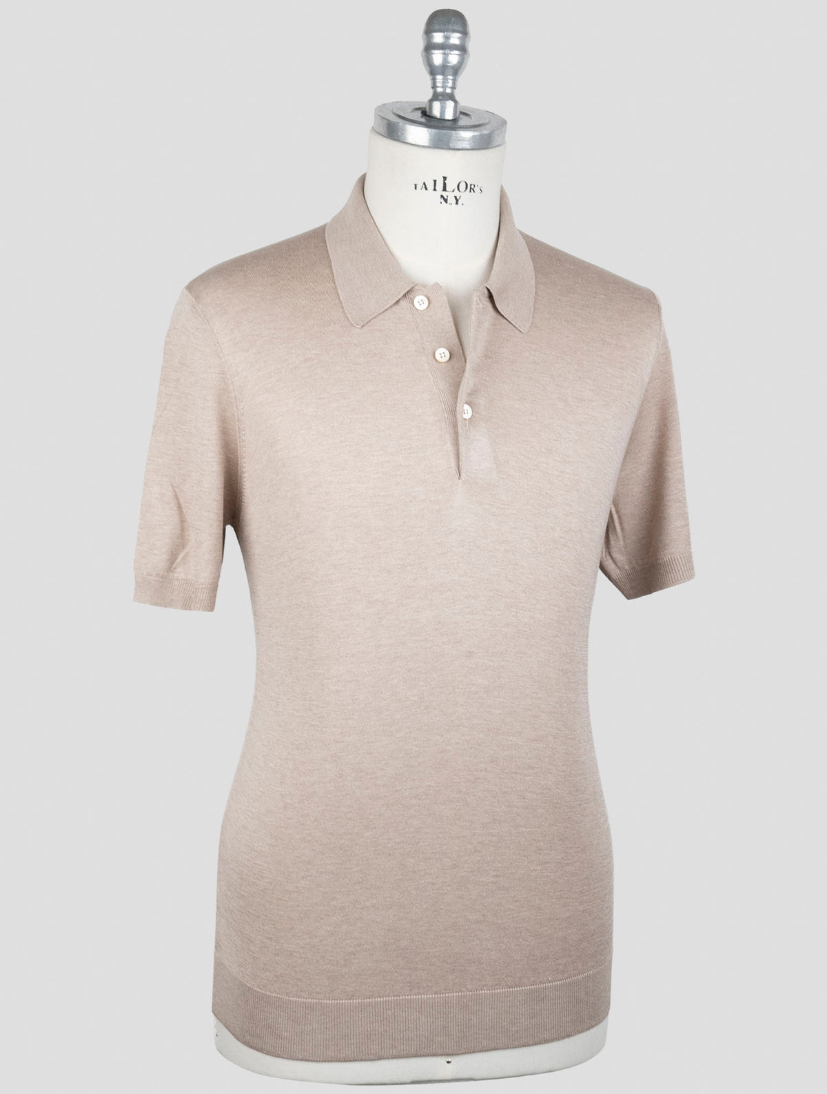 Gran Sasso Light Brown Silk Polo 2