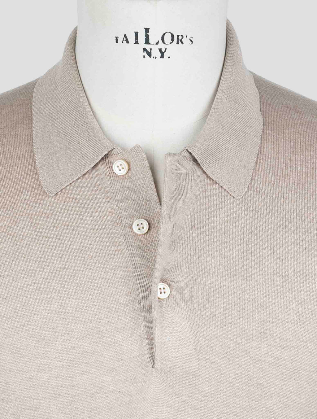 Gran Sasso Light Brown Silk Polo 4