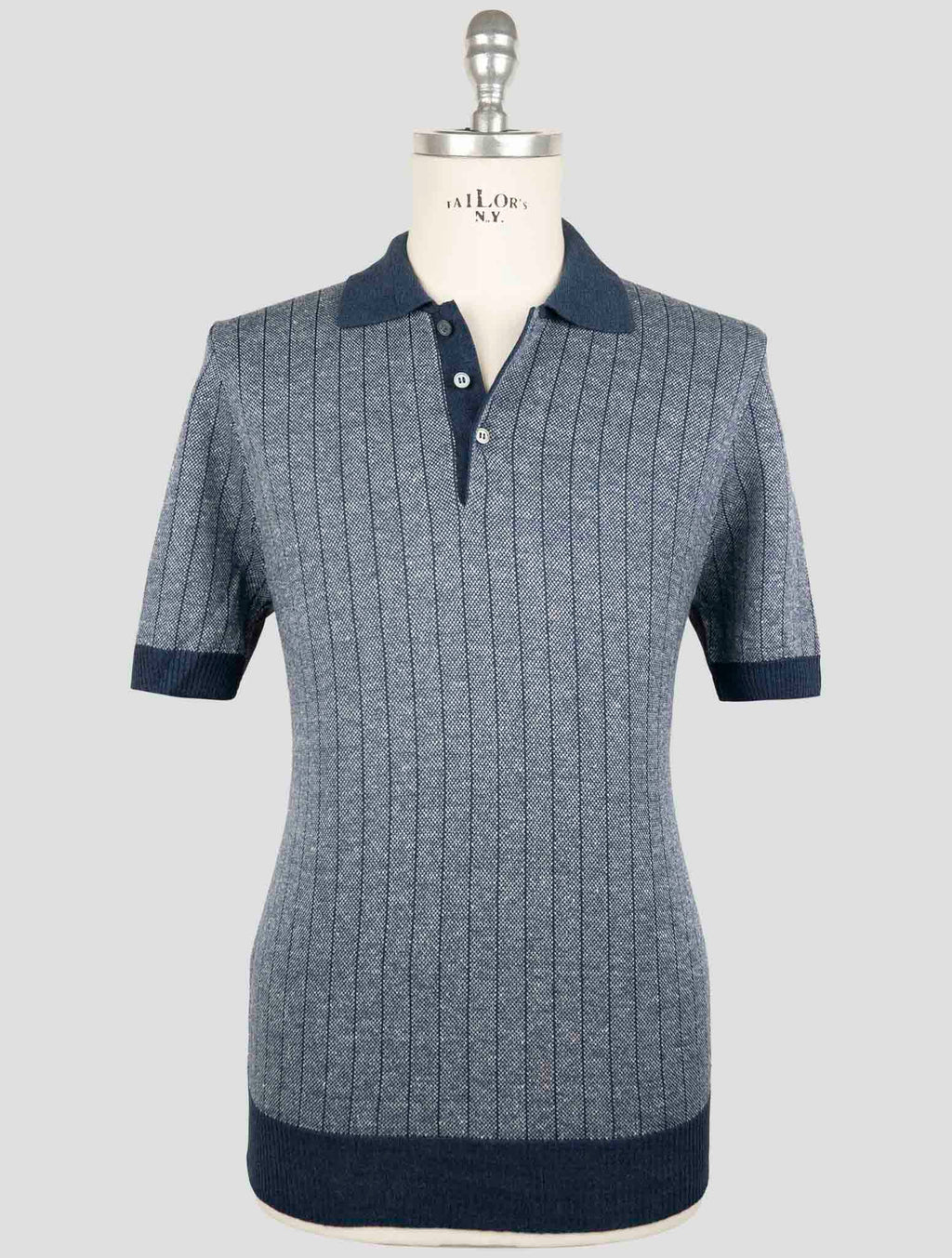 Gran Sasso Blue Linen Cotton Polo 1