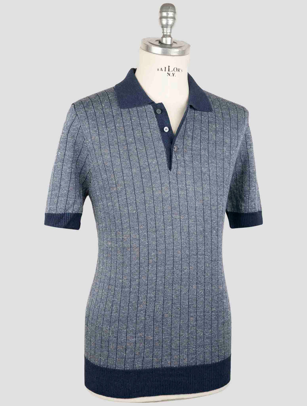 Gran Sasso Blue Linen Cotton Polo 2