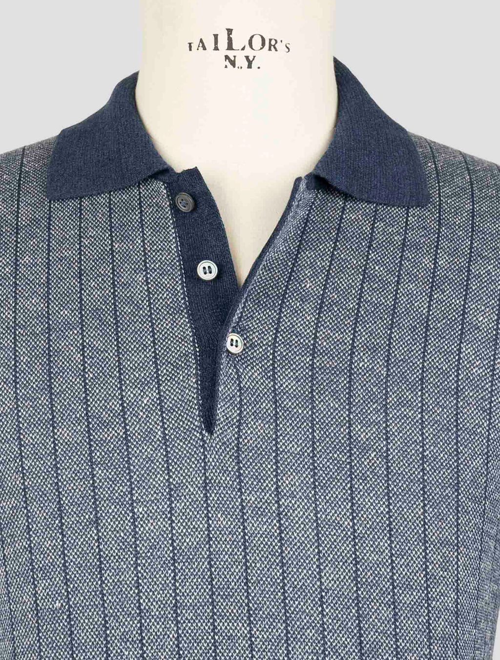 Gran Sasso Blue Linen Cotton Polo 4