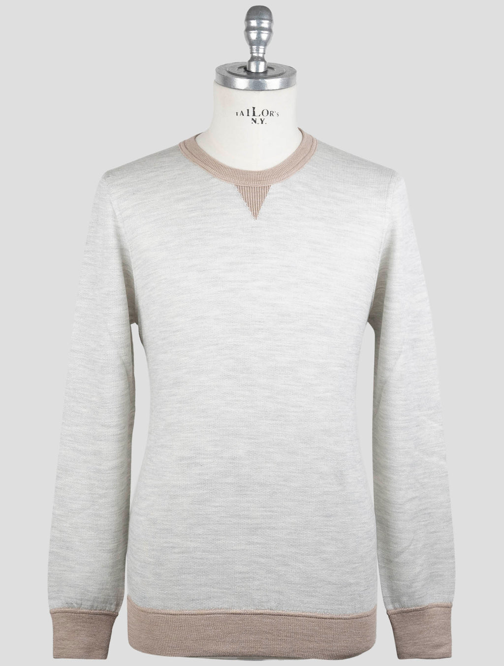 Gran Sasso Light Gray Virgin Wool Silk Sweater Crewneck 1