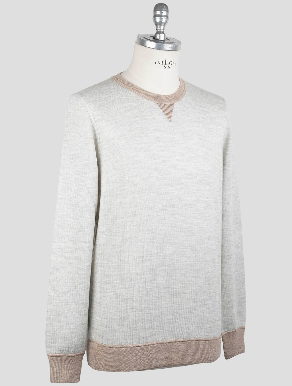 Gran Sasso Light Gray Virgin Wool Silk Sweater Crewneck 2