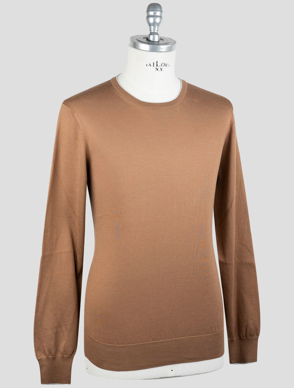 Gran Sasso Brown Silk Cotton Sweater Crewneck 2