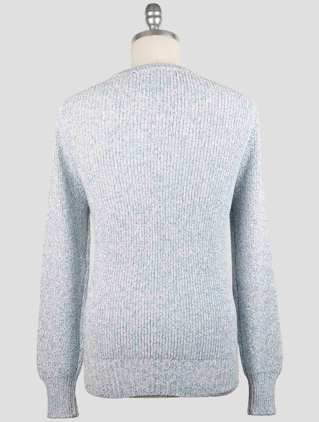 Gran Sasso Blue White Cotton Sweater Crewneck 3