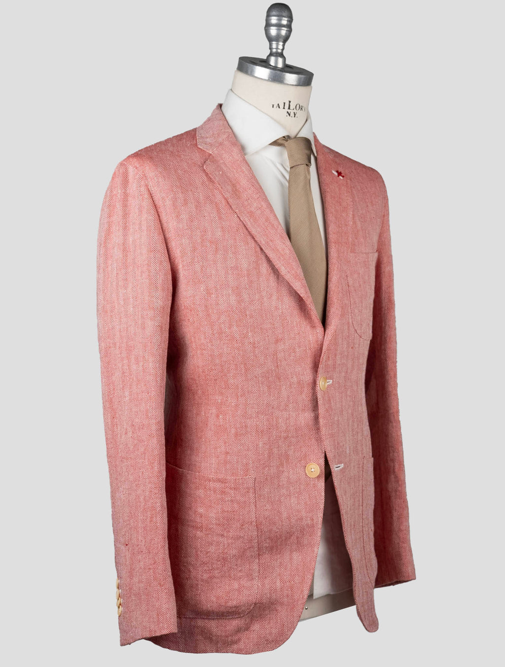 Isaia Red Linen Blazer 2