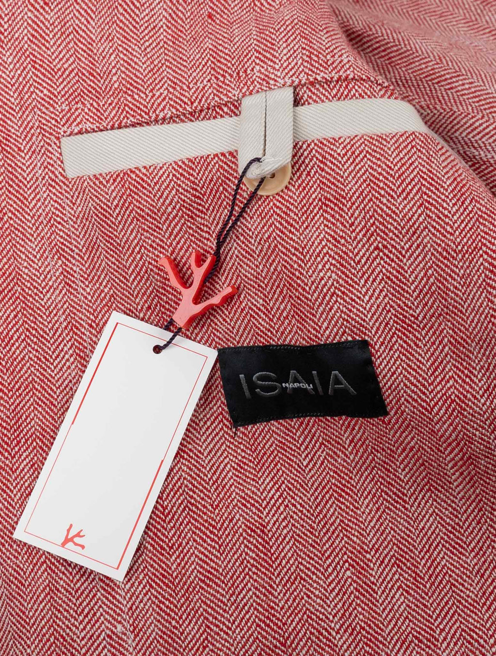 Isaia Red Linen Blazer 3