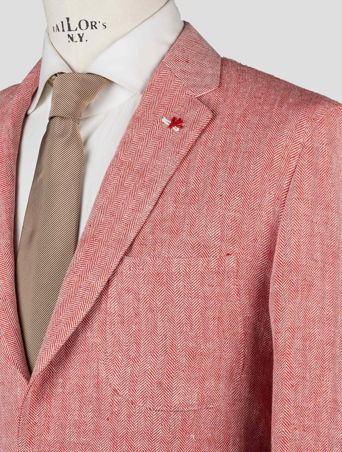 Isaia Red Linen Blazer 4
