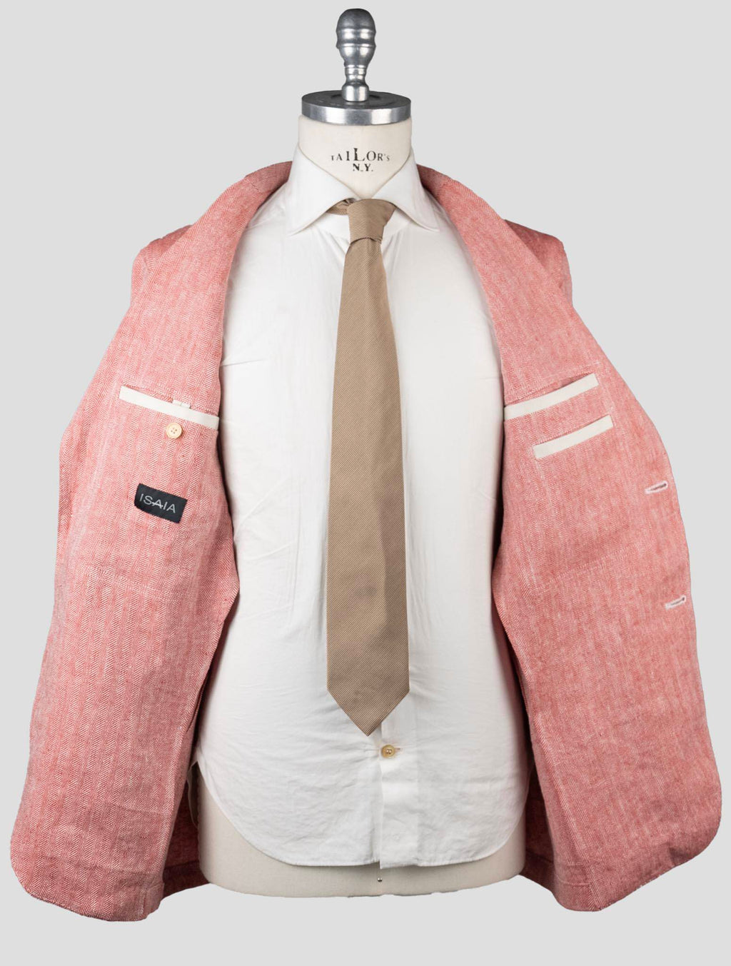 Isaia Red Linen Blazer 5