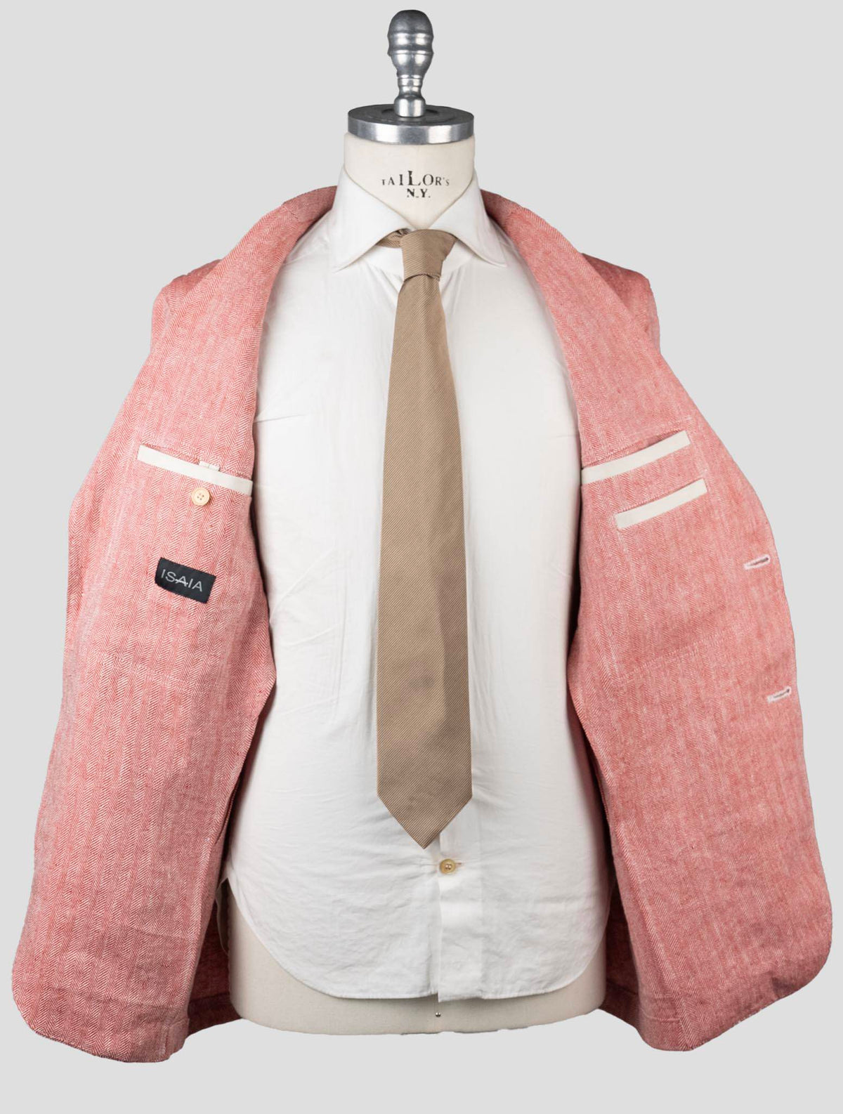 Isaia Red Linen Blazer 5