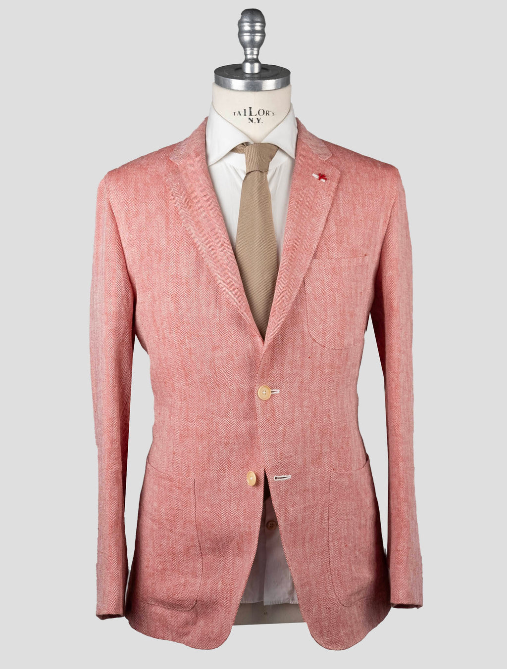 Isaia Red Linen Blazer 8