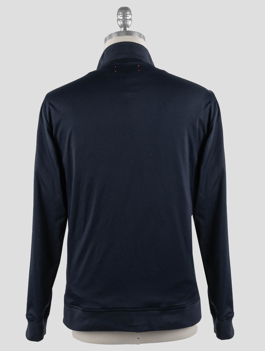 Kiton Blue Navy Cotton Coat RED_STITCH KCY3 4