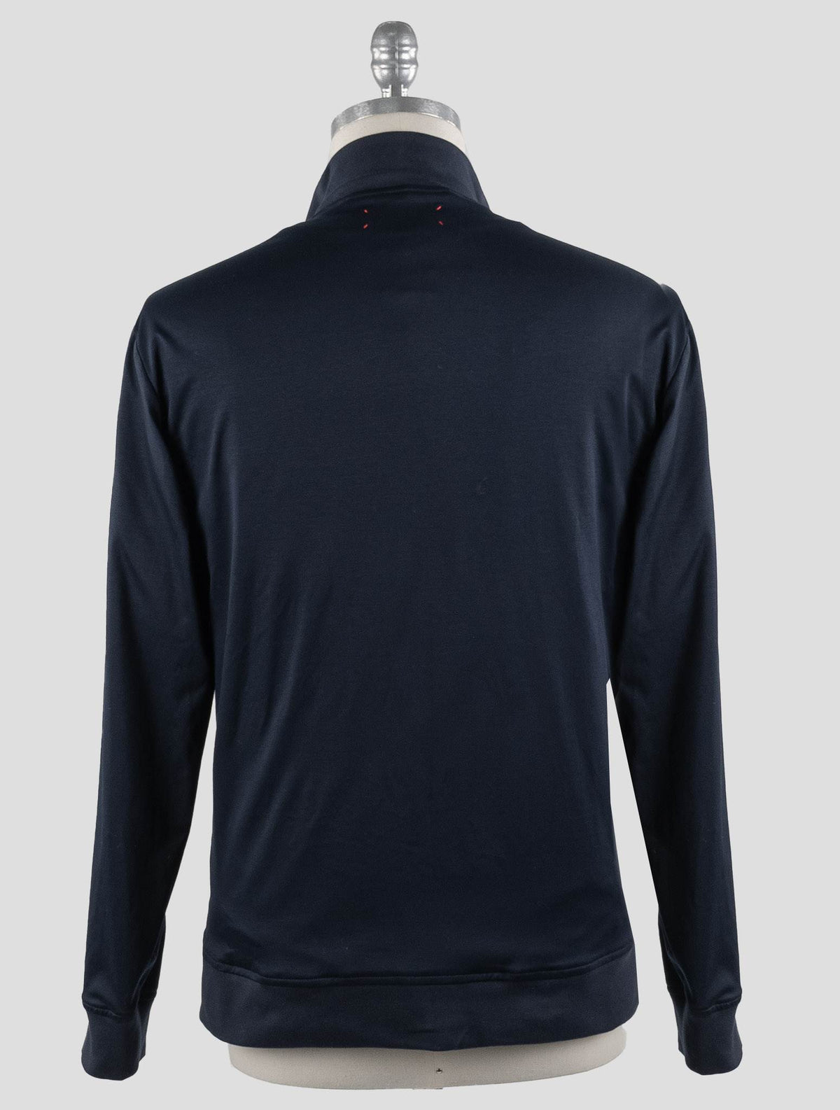 Kiton Blue Navy Cotton Coat RED_STITCH KCY3 4