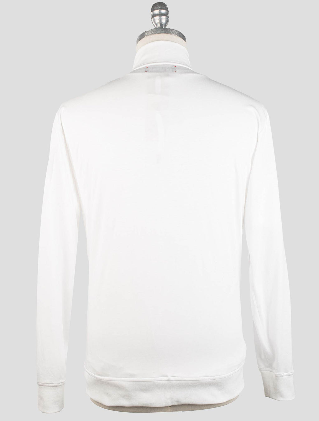 Kiton White Cotton Coat RED STITCH KCY9 6