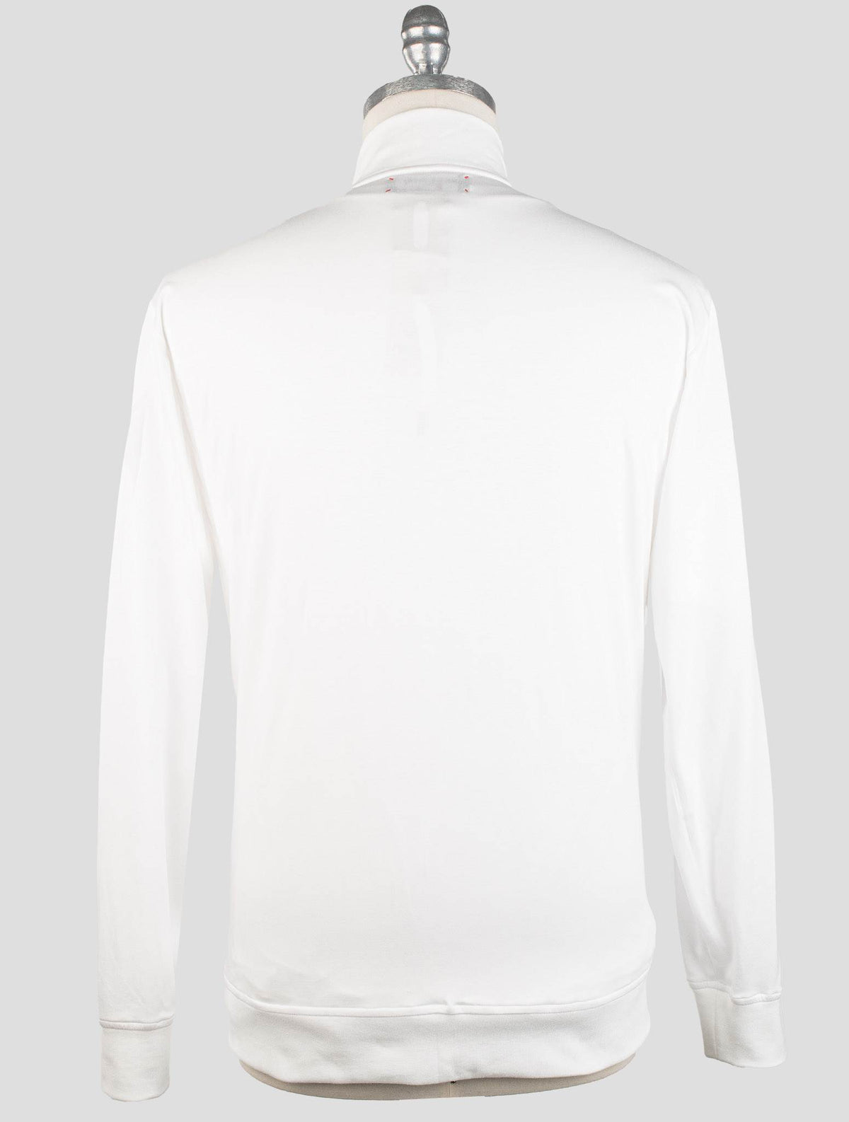 Kiton White Cotton Coat RED STITCH KCY9 6