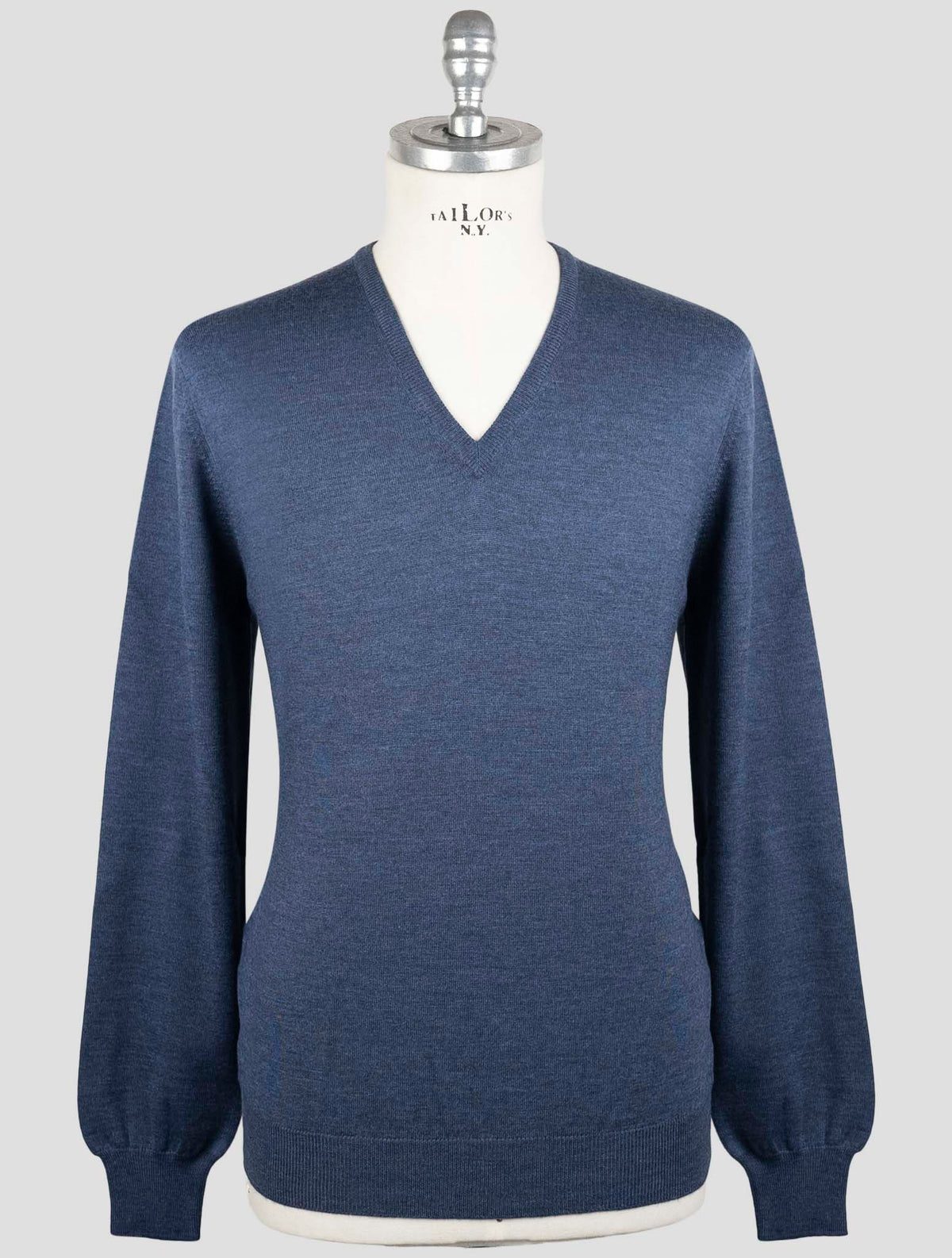 Gran Sasso Blue Navy Virgin Wool Sweater V-Neck 1