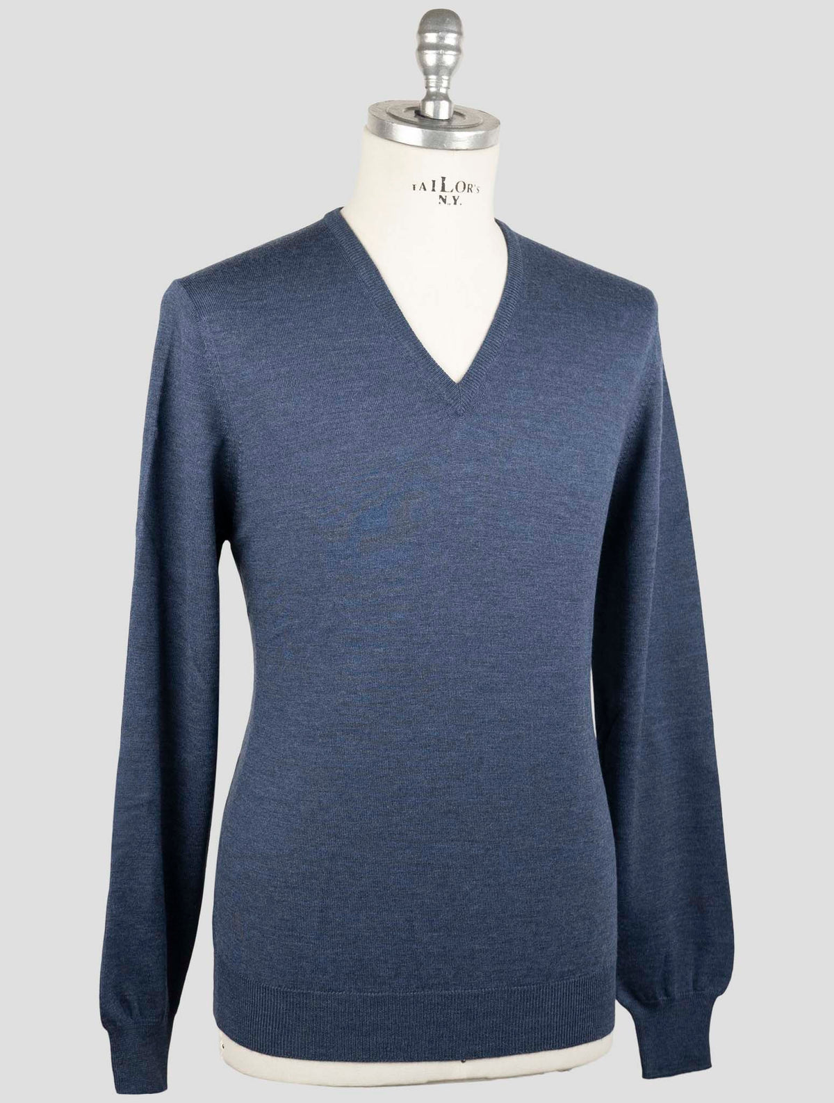 Gran Sasso Blue Navy Virgin Wool Sweater V-Neck 2