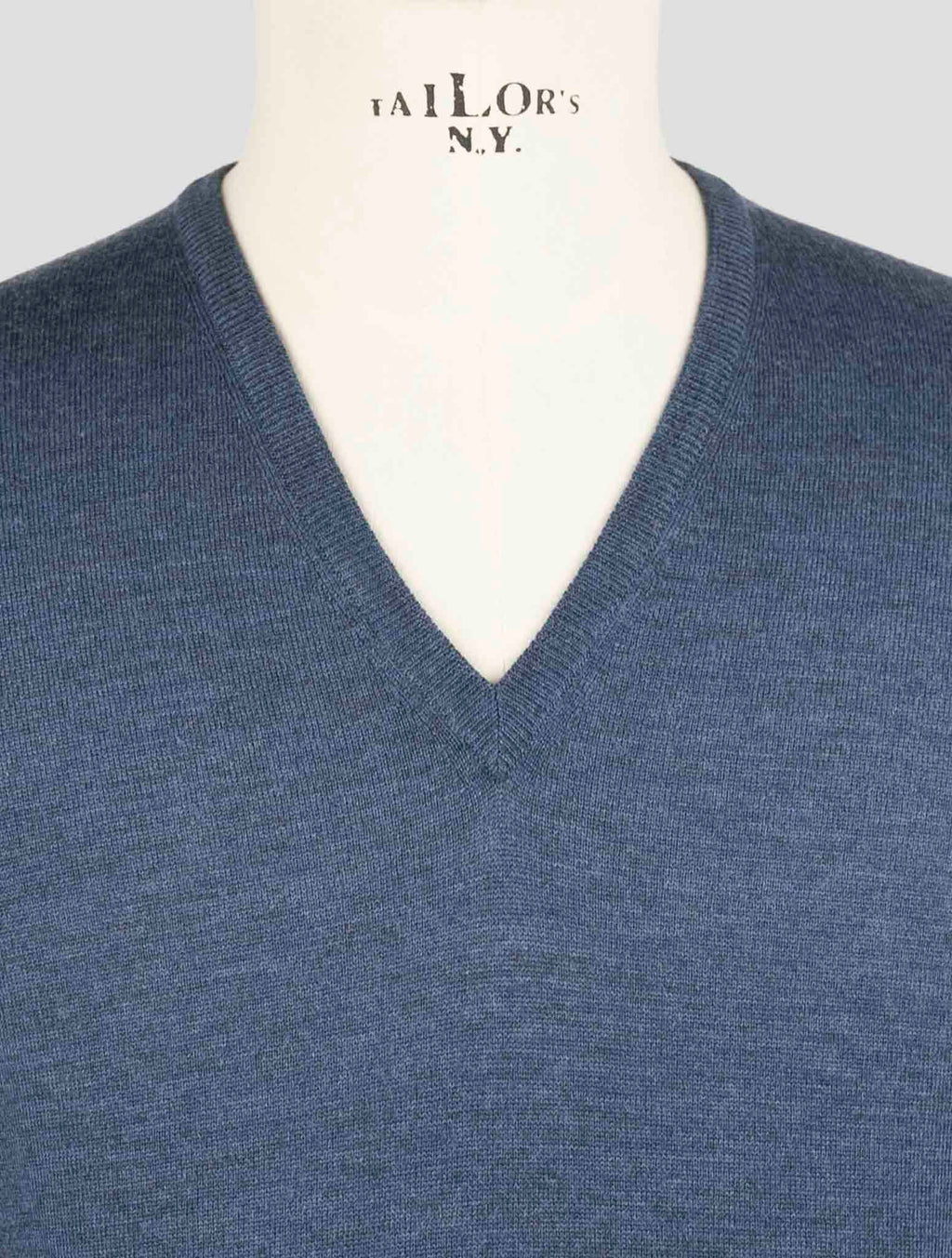 Gran Sasso Blue Navy Virgin Wool Sweater V-Neck 4
