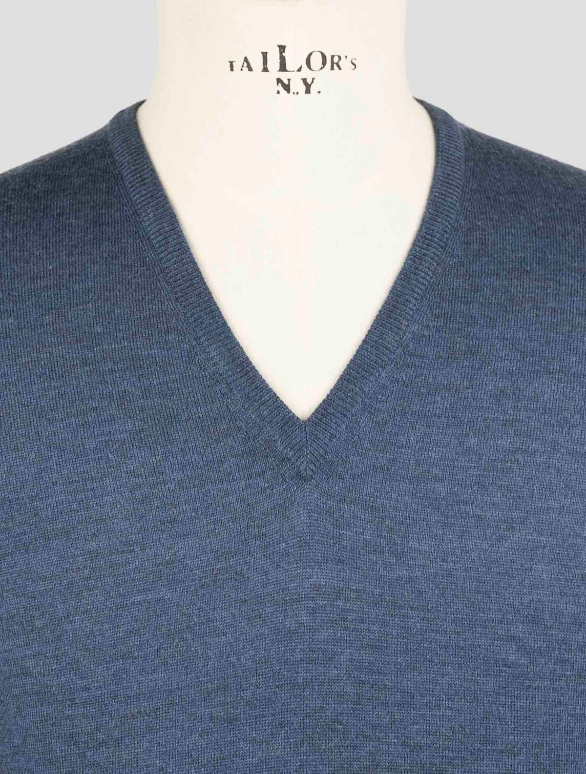 Gran Sasso Blue Navy Virgin Wool Sweater V-Neck 4