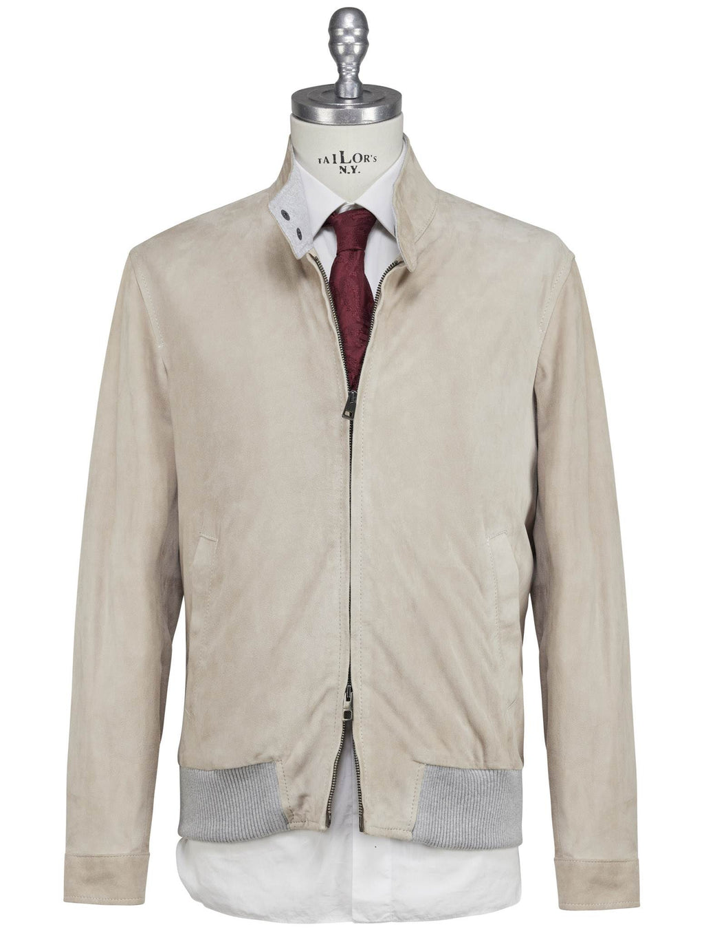 Luigi Borrelli Beige Leather Suede Coat 1