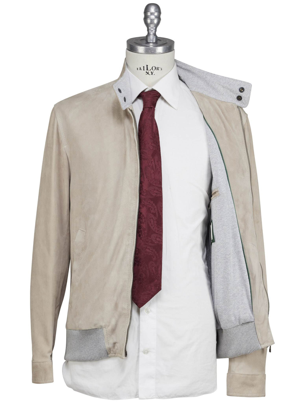 Luigi Borrelli Beige Leather Suede Coat 4