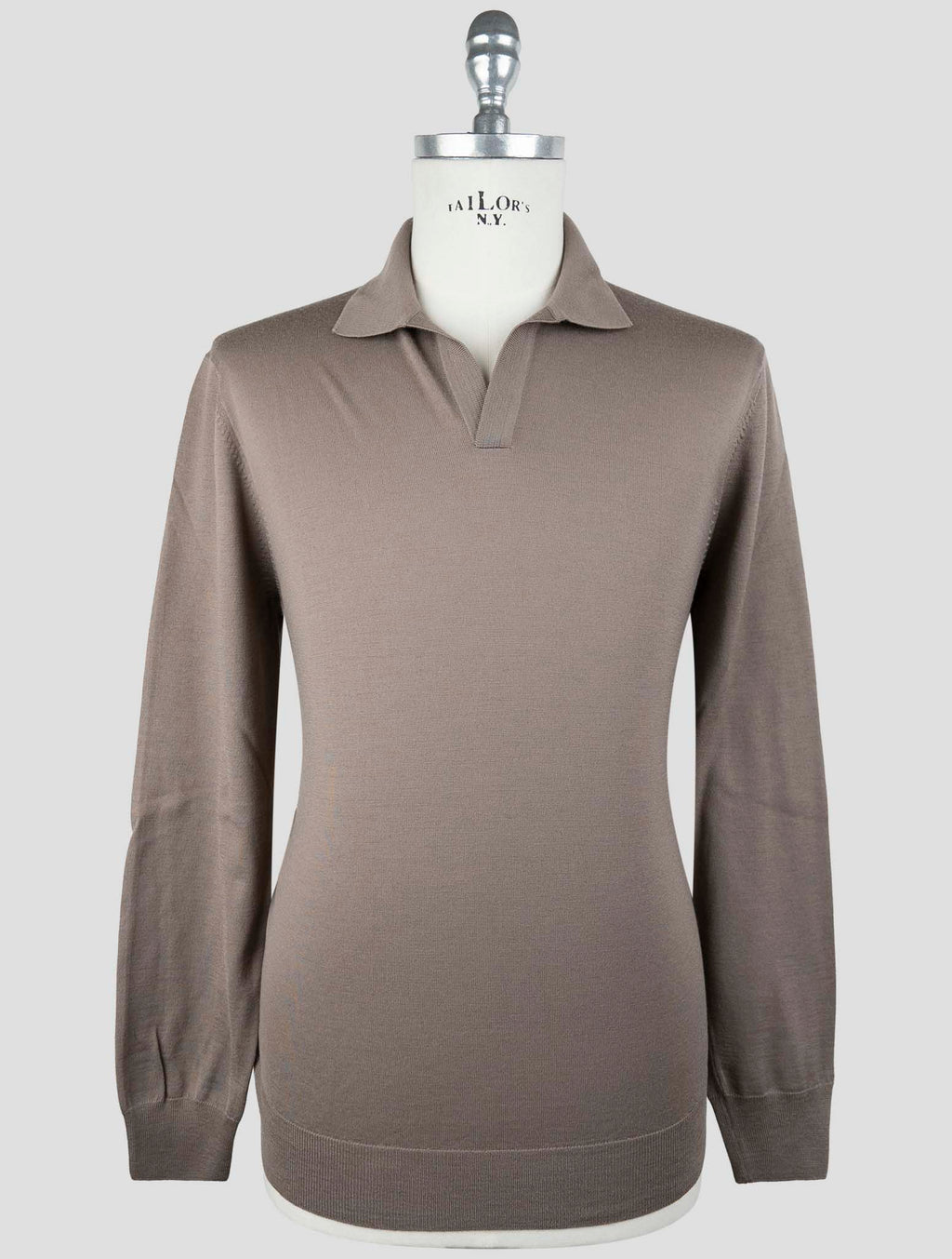 Gran Sasso Brown Virgin Wool Sweater Polo 1