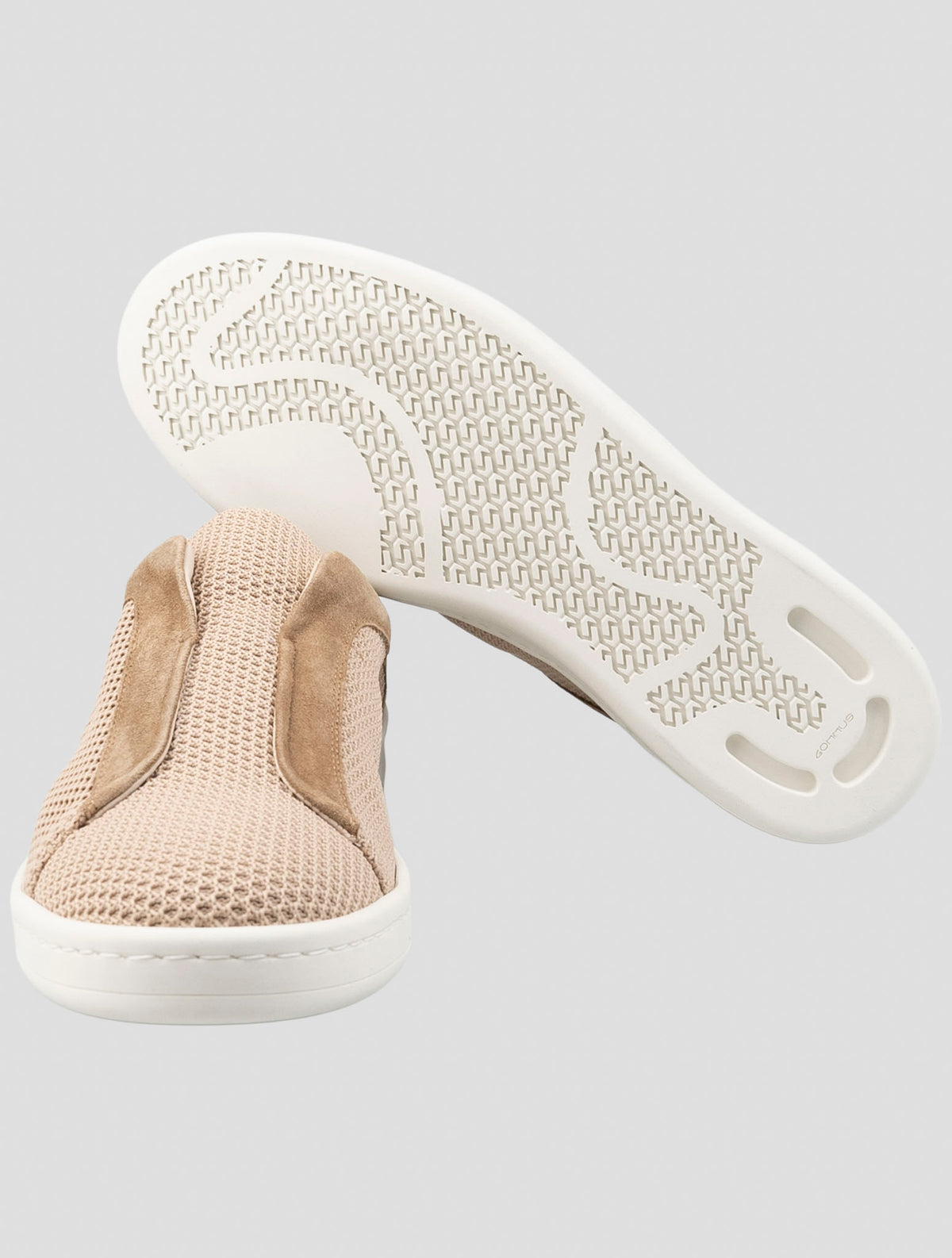 Gran Sasso Beige Leather Suede Sneakers 5