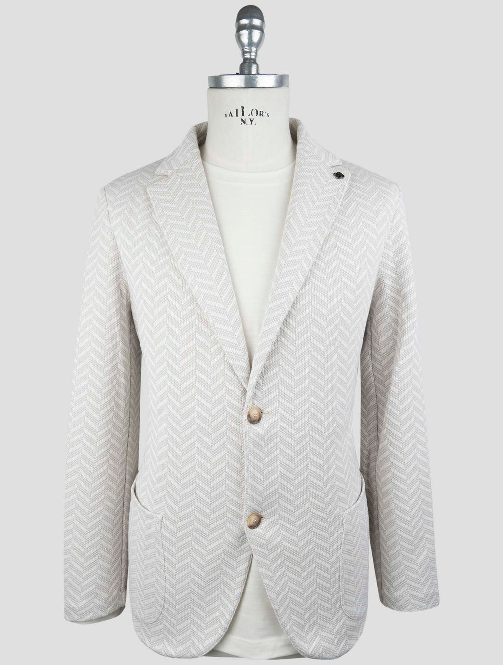 Gran Sasso Beige White Cotton Coat 1