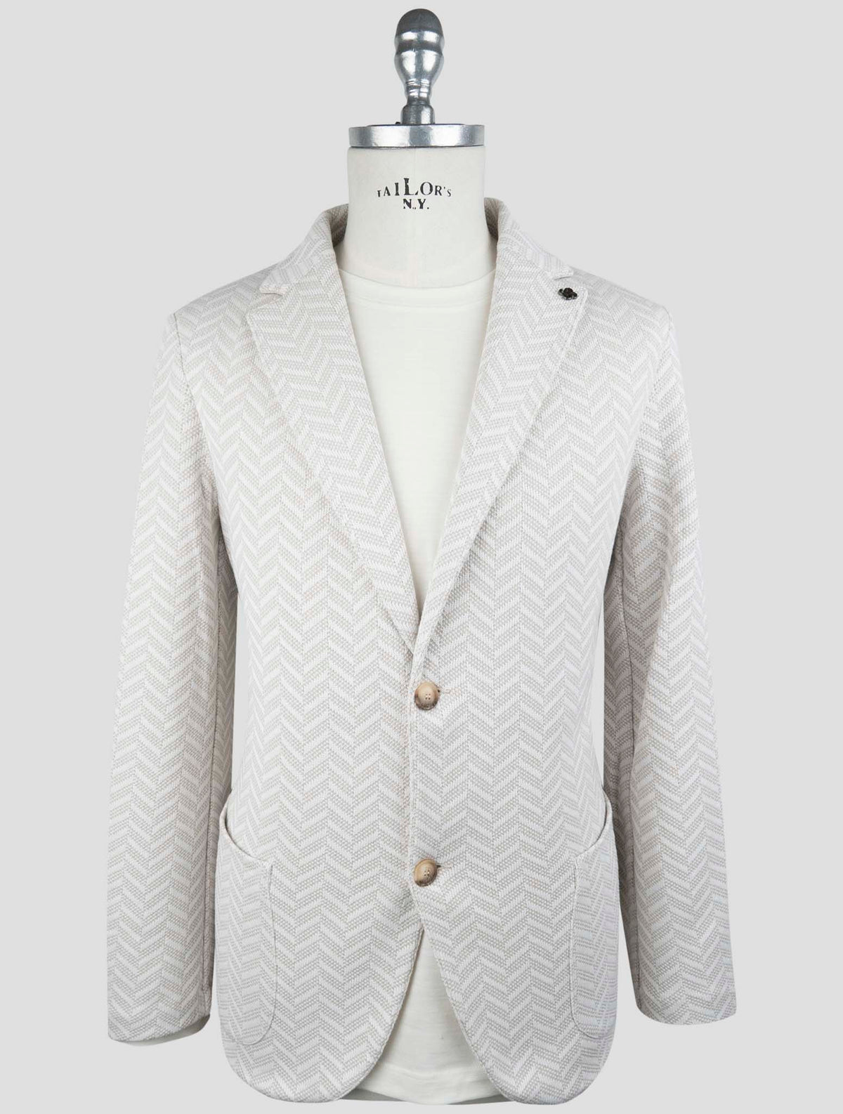 Gran Sasso Beige White Cotton Coat 1