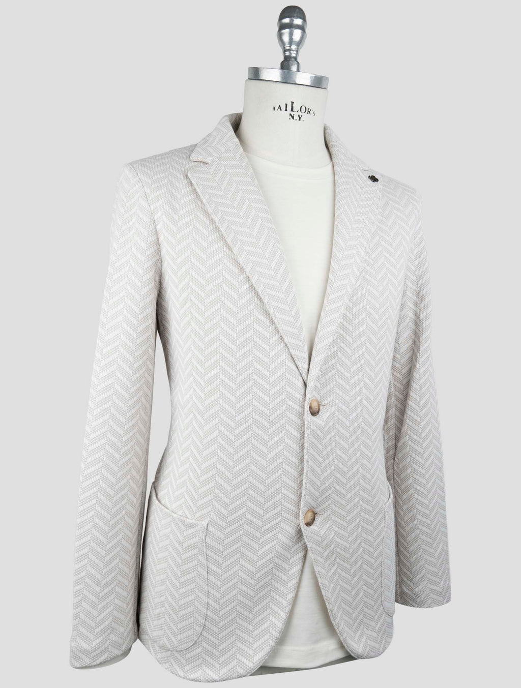 Gran Sasso Beige White Cotton Coat 2