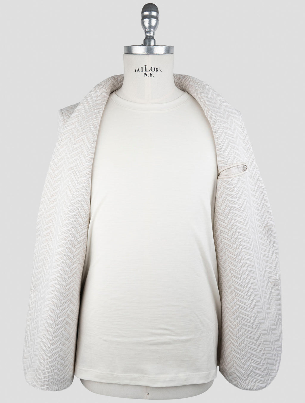 Gran Sasso Beige White Cotton Coat 6