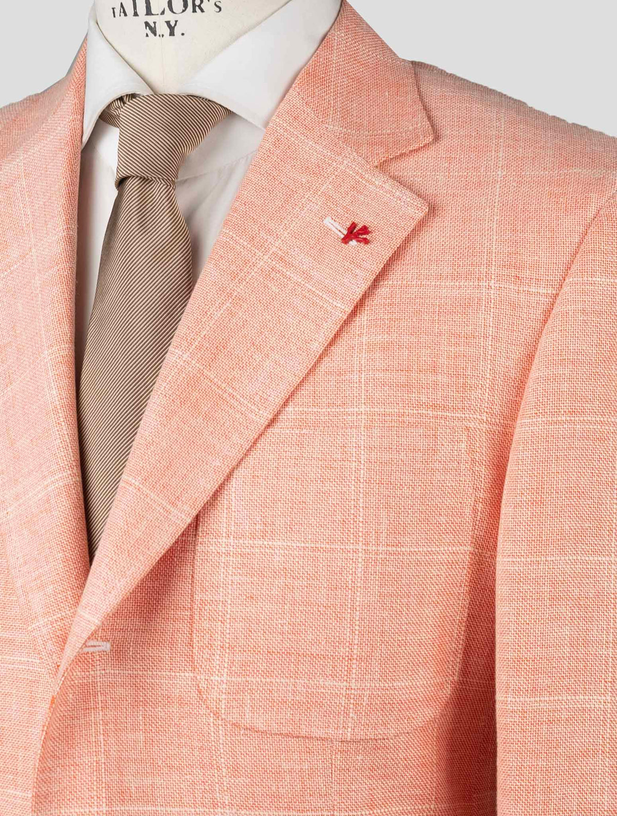 Isaia Orange Linen Wool Silk Blazer 3
