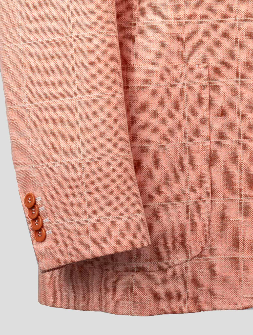 Isaia Orange Linen Wool Silk Blazer 5