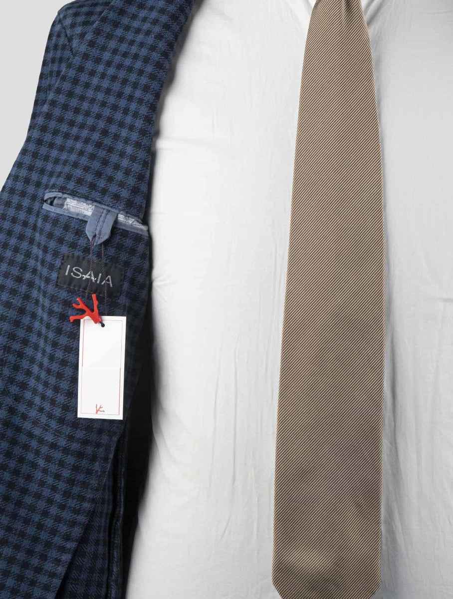 Isaia Blue Black Cotton Blazer 7