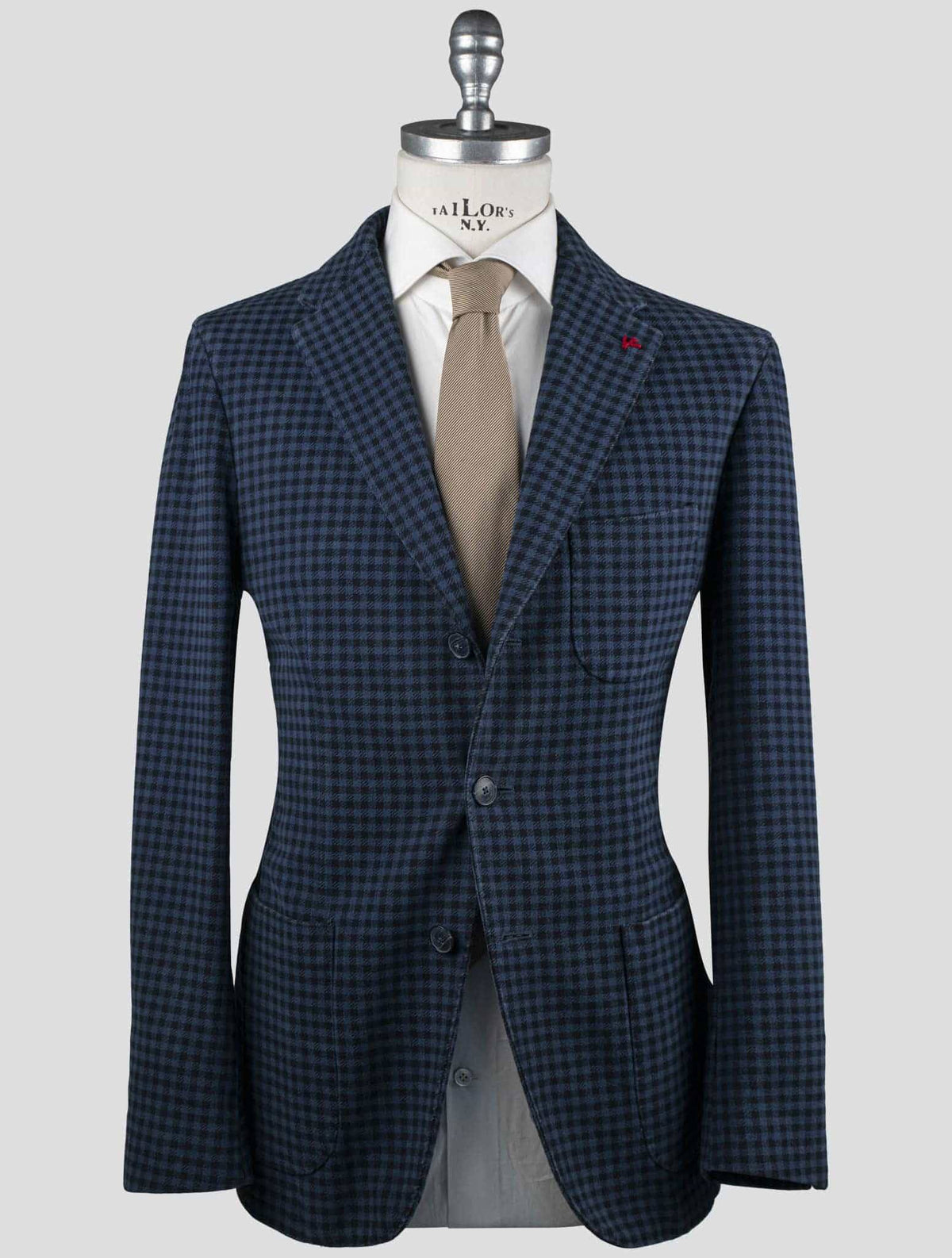 Isaia Blue Black Cotton Blazer 8