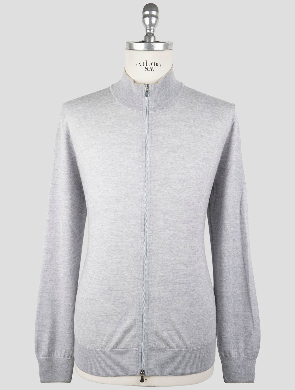 Gran Sasso Gray Virgin Wool Sweater Full Zip 1