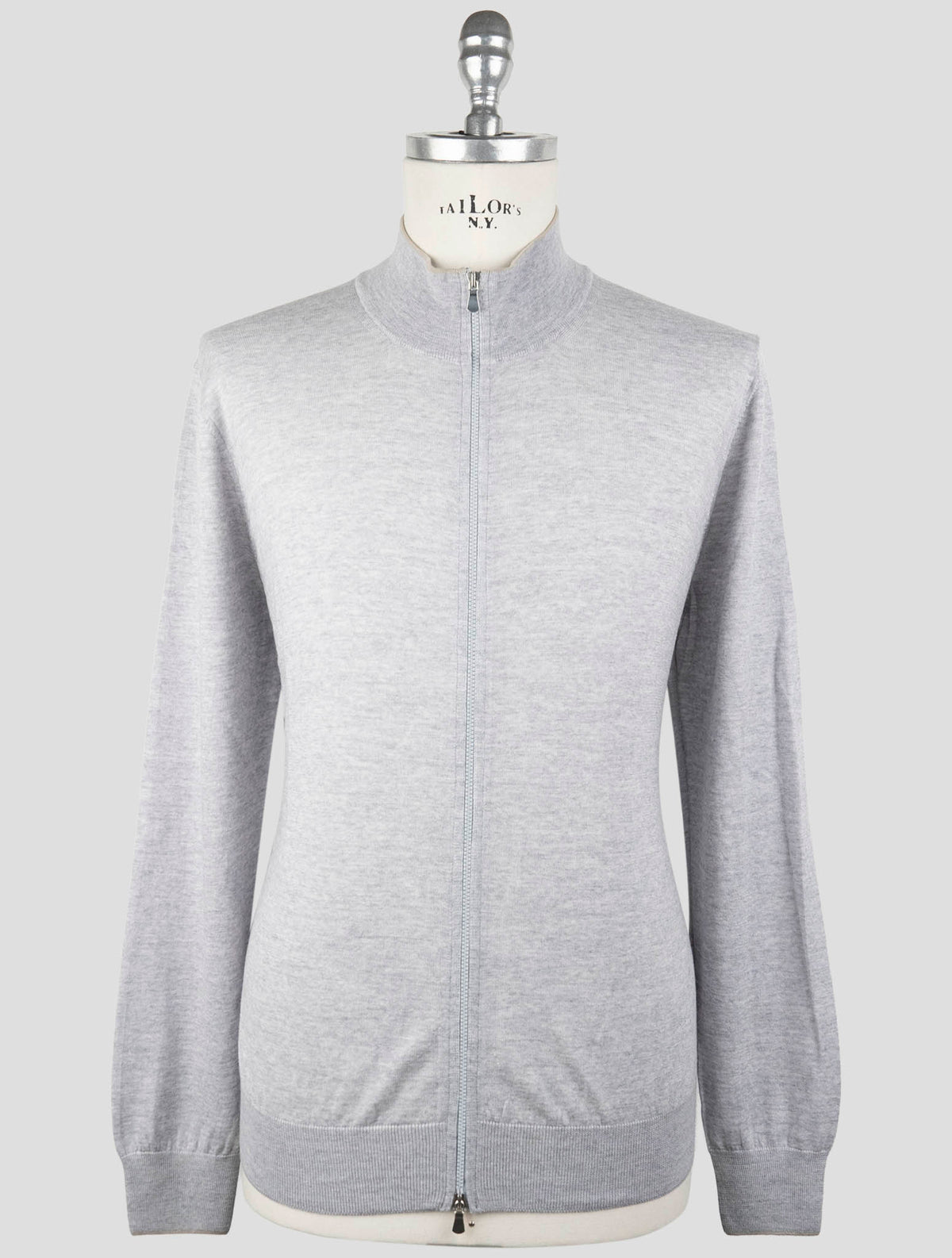 Gran Sasso Gray Virgin Wool Sweater Full Zip 1