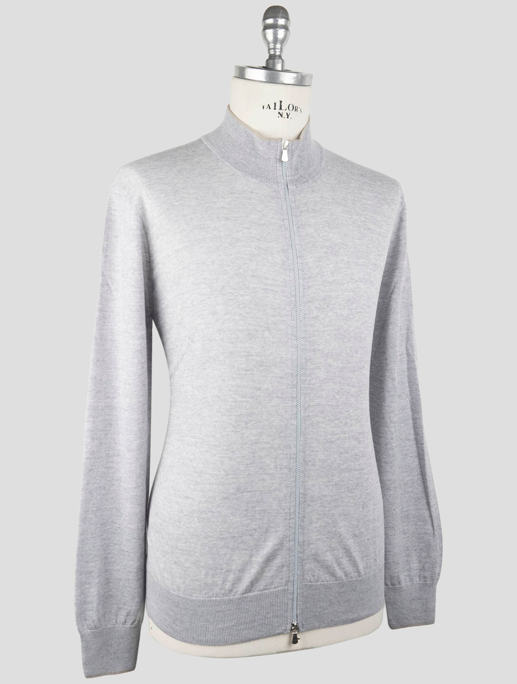 Gran Sasso Gray Virgin Wool Sweater Full Zip 2