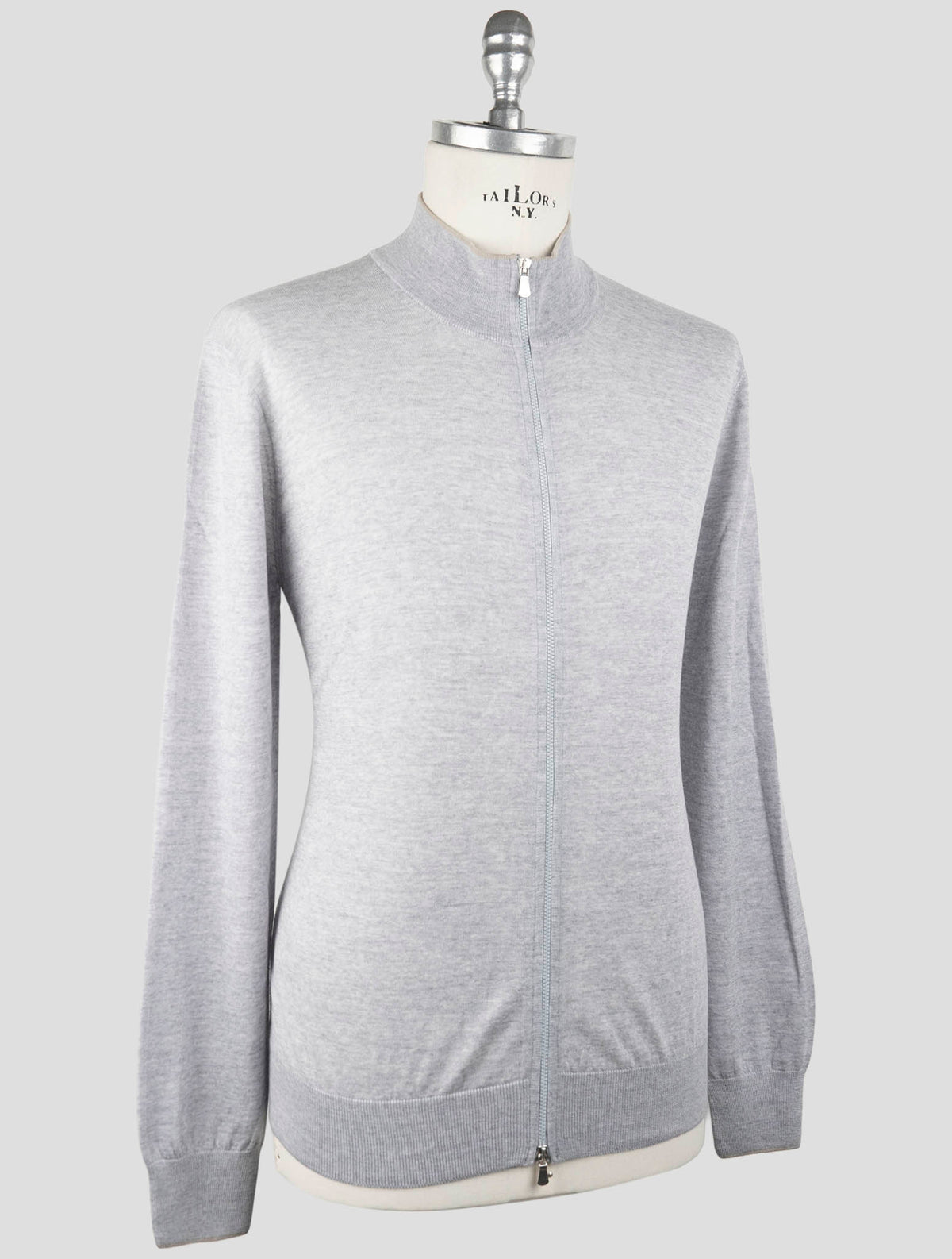 Gran Sasso Gray Virgin Wool Sweater Full Zip 2
