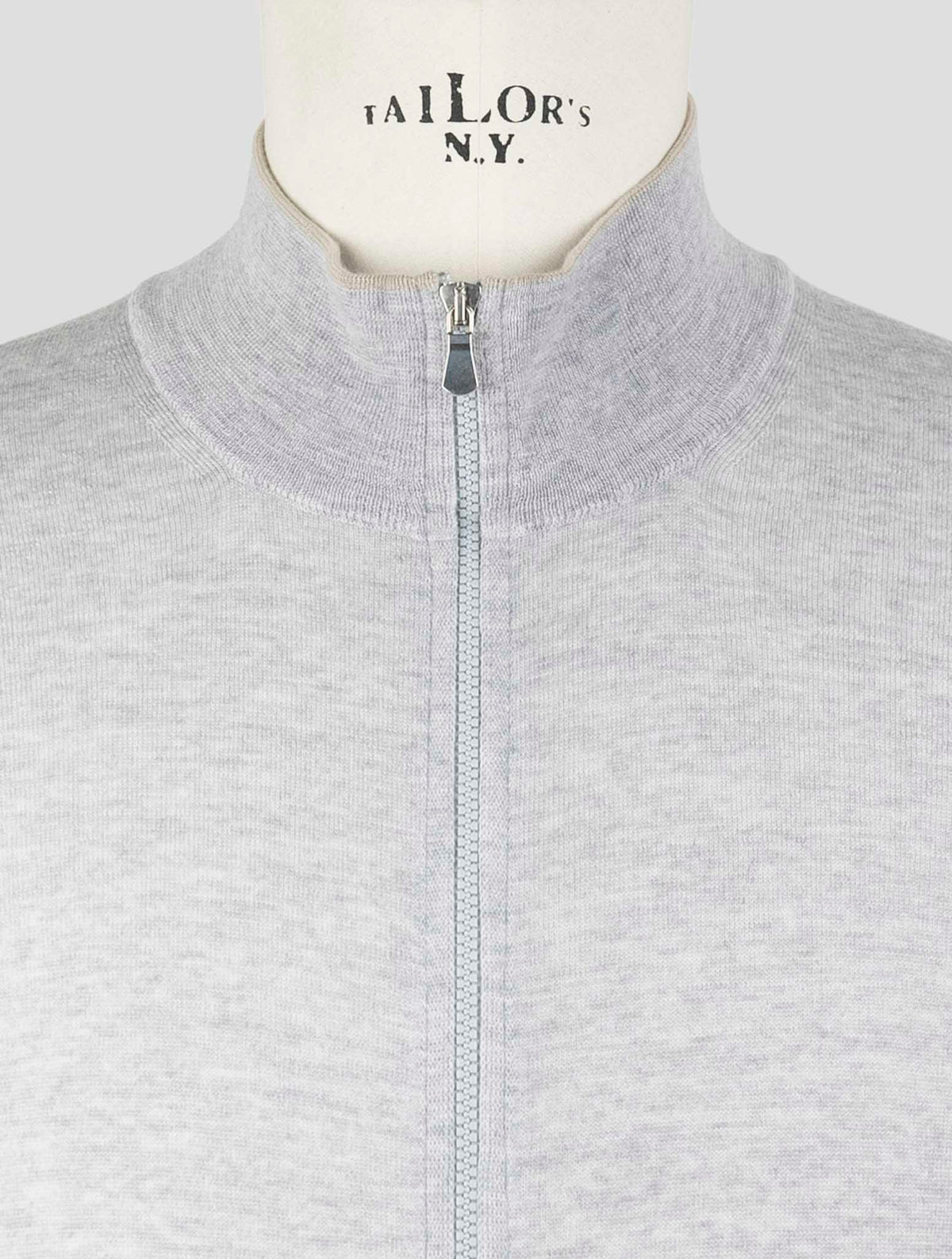 Gran Sasso Gray Virgin Wool Sweater Full Zip 4