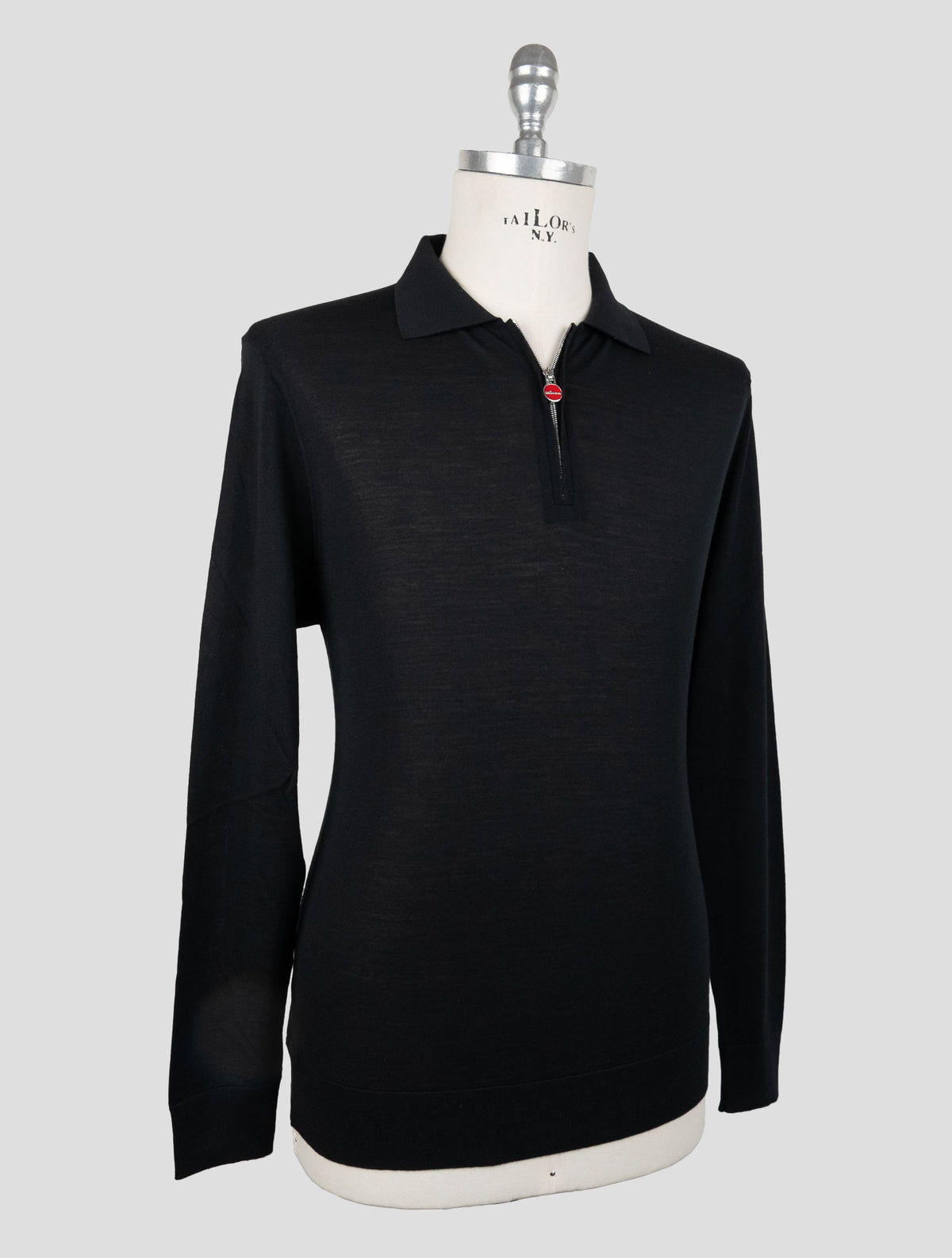 Kiton Black Wool 14 Micron Sweater Polo 2