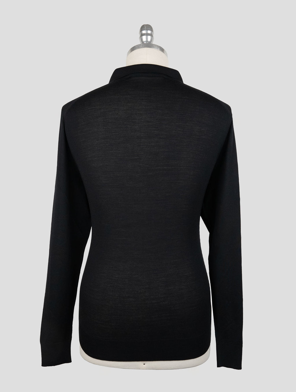 Kiton Black Wool 14 Micron Sweater Polo 3