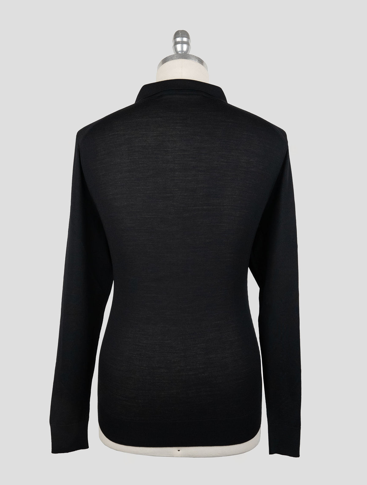 Kiton Black Wool 14 Micron Sweater Polo 3