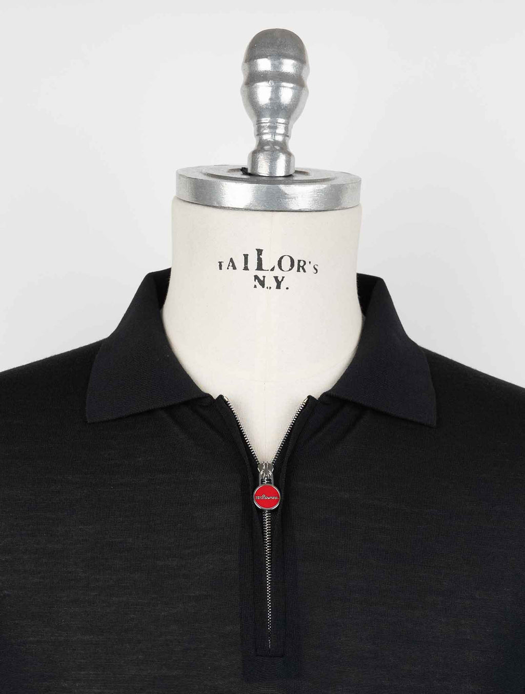 Kiton Black Wool 14 Micron Sweater Polo 4